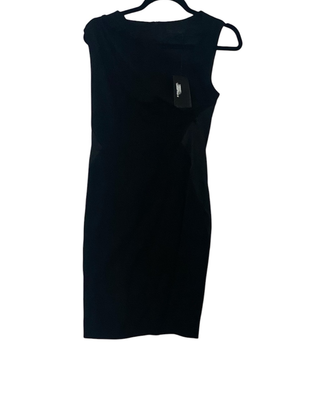 NWT Pinko Black Spaghetti Abito Punto Sleeveless Midi Sheath Dress 8